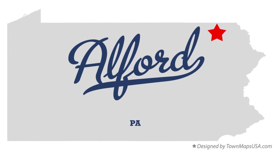 Map of Alford Pennsylvania PA