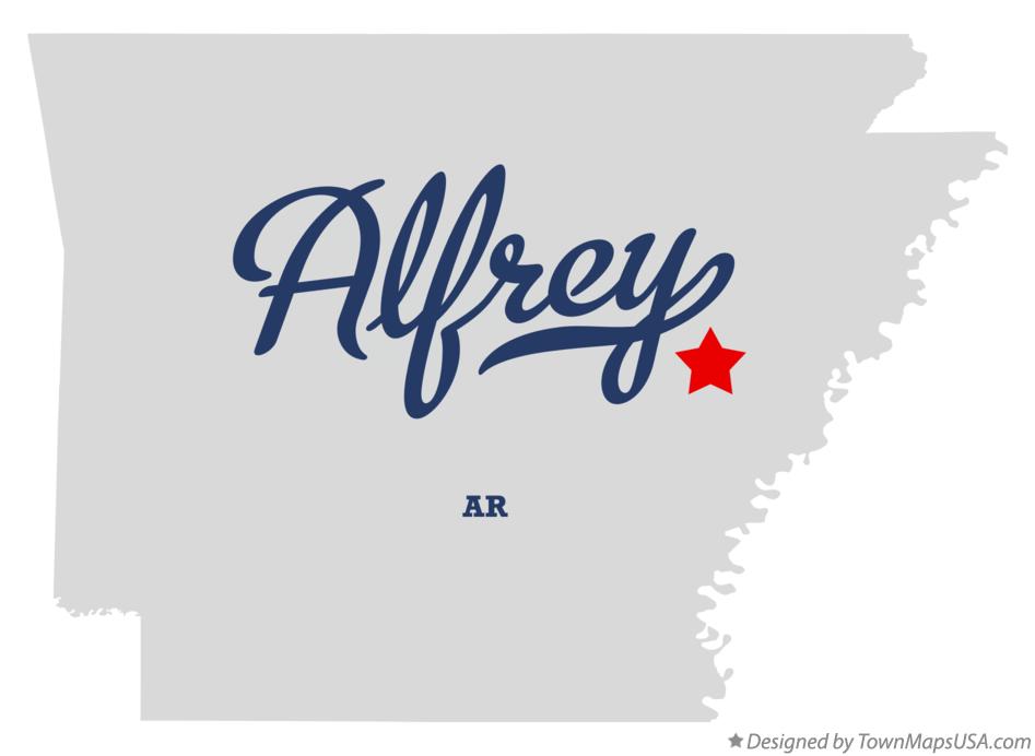 Map of Alfrey Arkansas AR