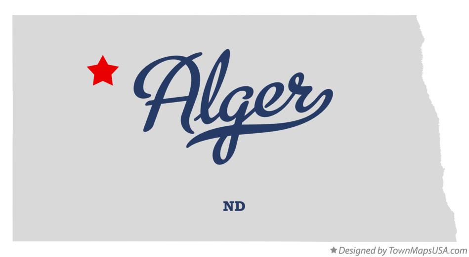 Map of Alger North Dakota ND