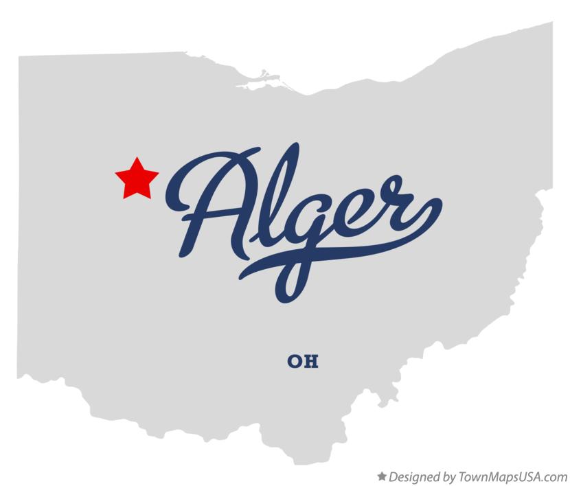 Map of Alger Ohio OH
