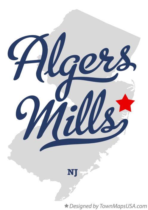 Map of Algers Mills New Jersey NJ