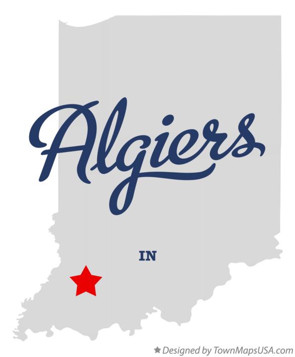 Map of Algiers Indiana IN