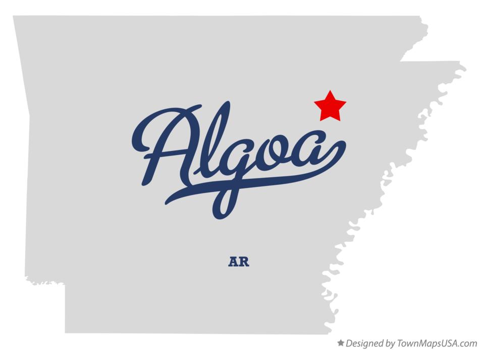 Map of Algoa Arkansas AR