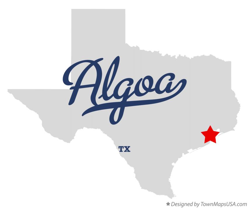 Map of Algoa Texas TX