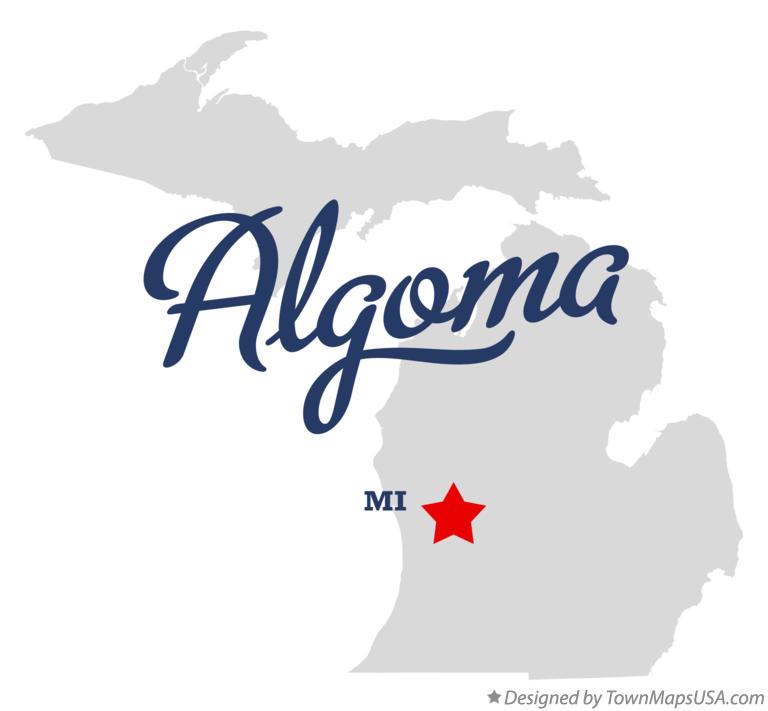 Map of Algoma Michigan MI