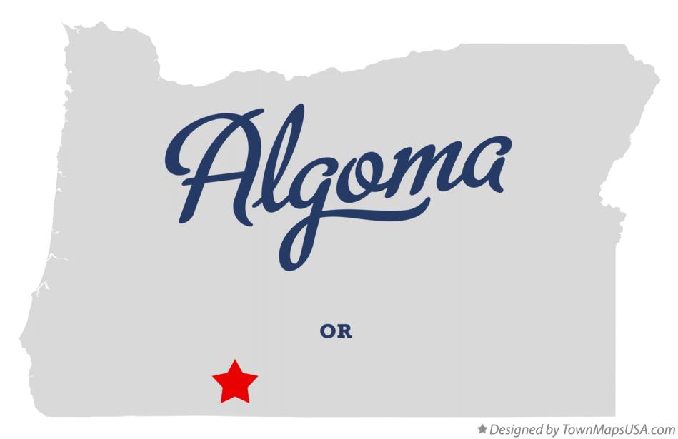 Map of Algoma Oregon OR