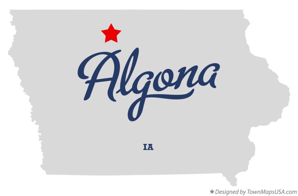 Map of Algona Iowa IA