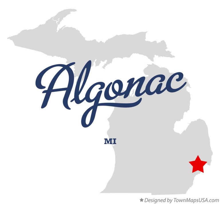 Map of Algonac Michigan MI