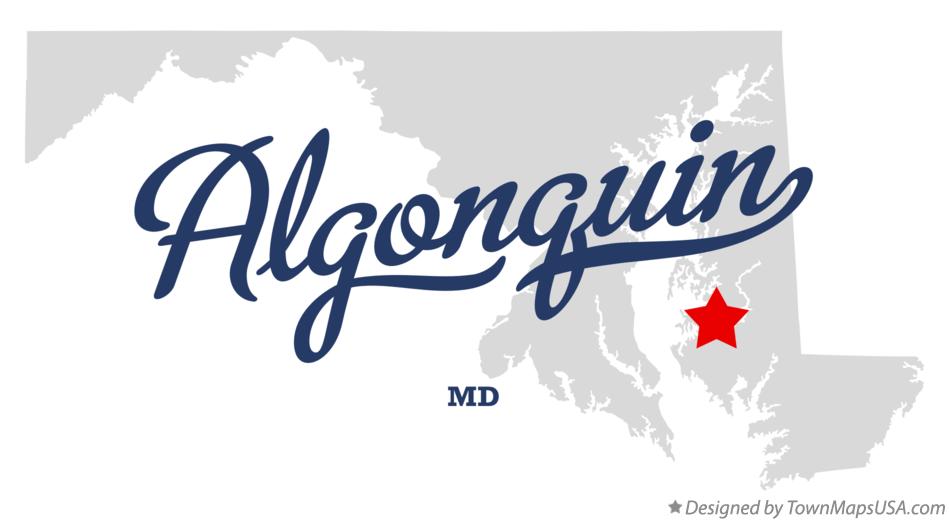 Map of Algonquin Maryland MD
