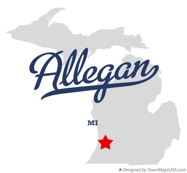 Map of Allegan Michigan MI