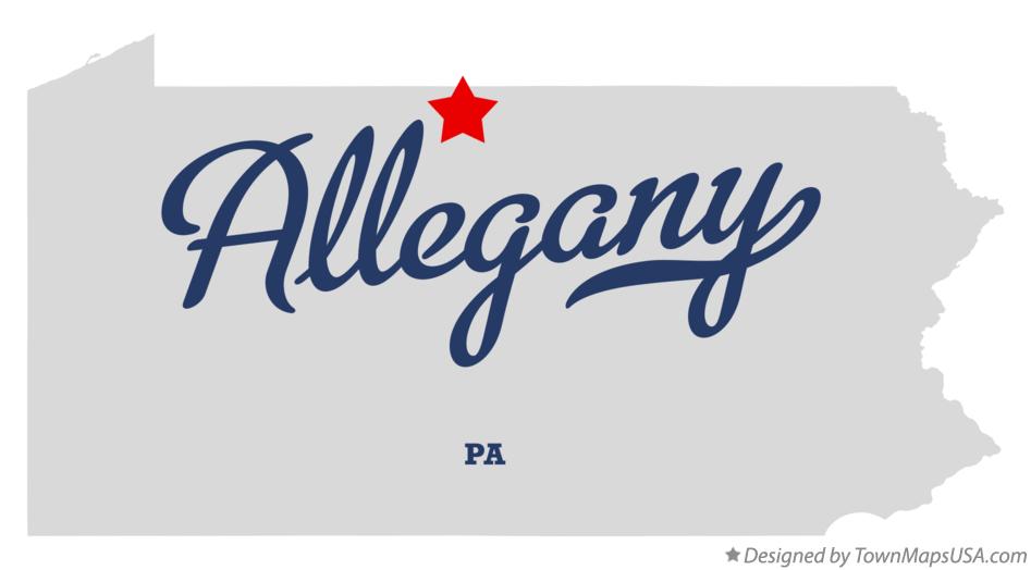 Map of Allegany Pennsylvania PA