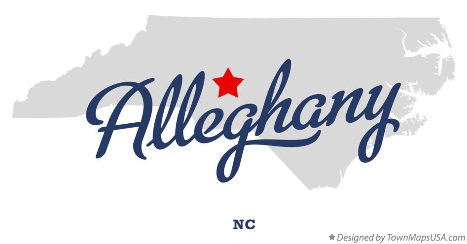 Map of Alleghany North Carolina NC