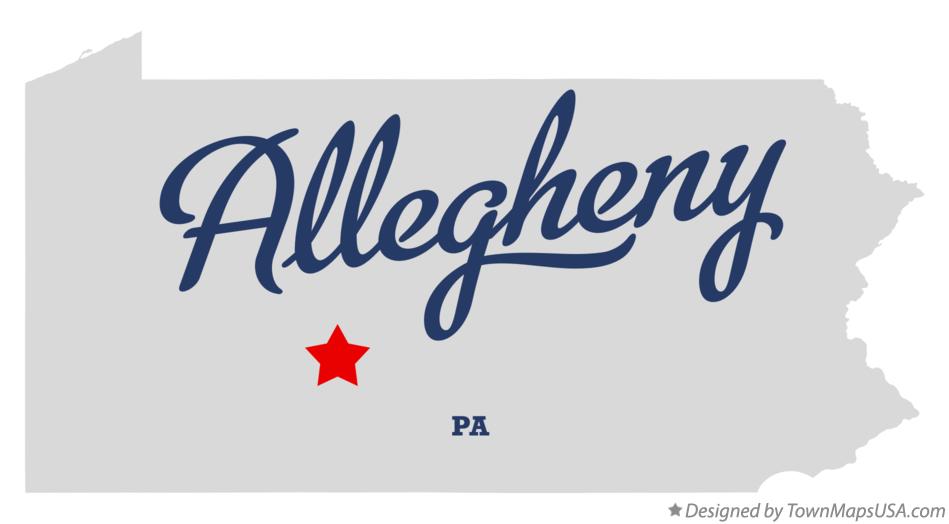Map of Allegheny Pennsylvania PA