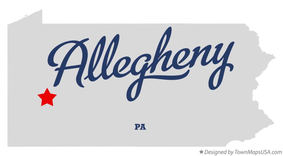 Map of Allegheny Pennsylvania PA