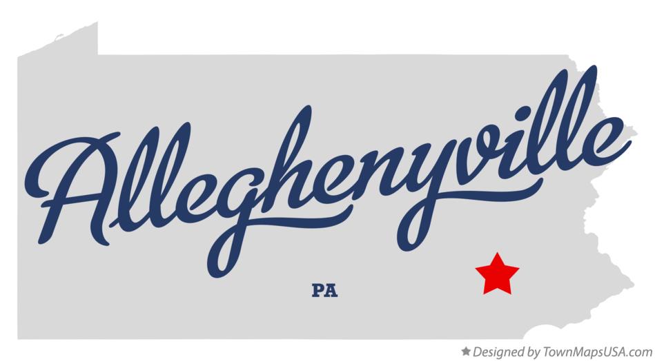 Map of Alleghenyville Pennsylvania PA