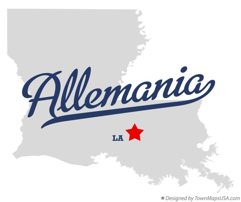 Map of Allemania Louisiana LA