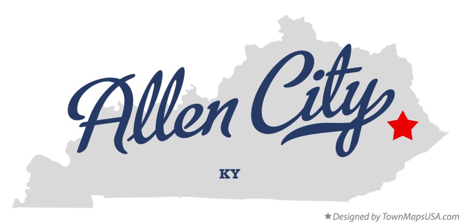 Map of Allen City Kentucky KY