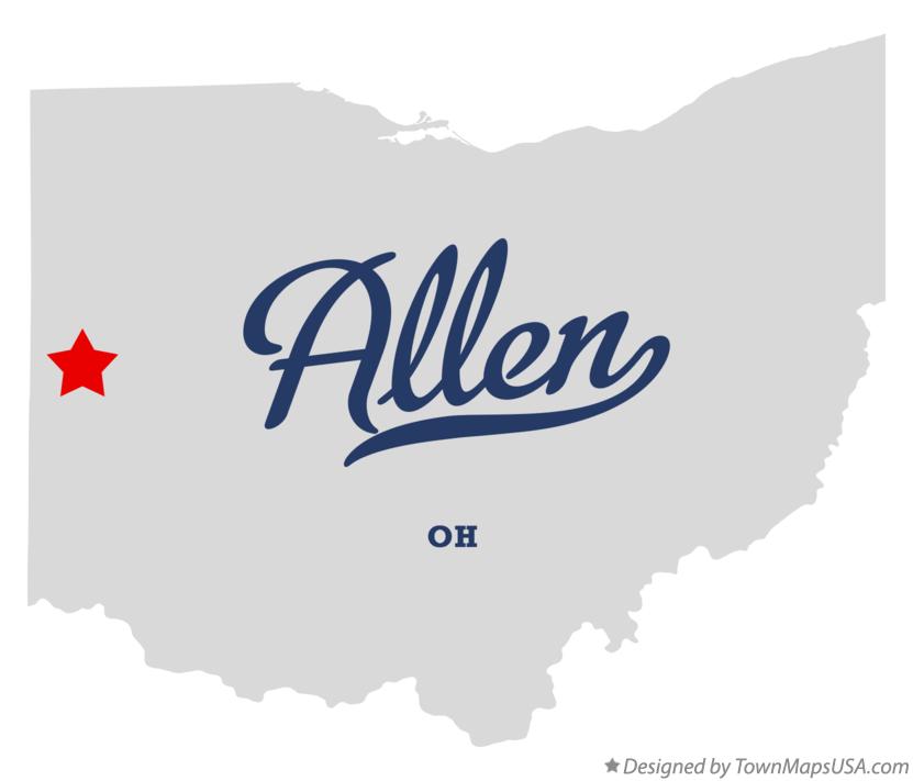 Map of Allen Ohio OH