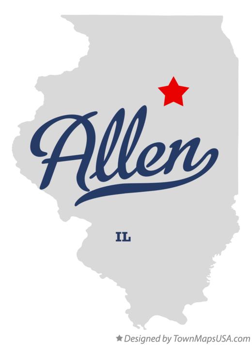 Map of Allen Illinois IL