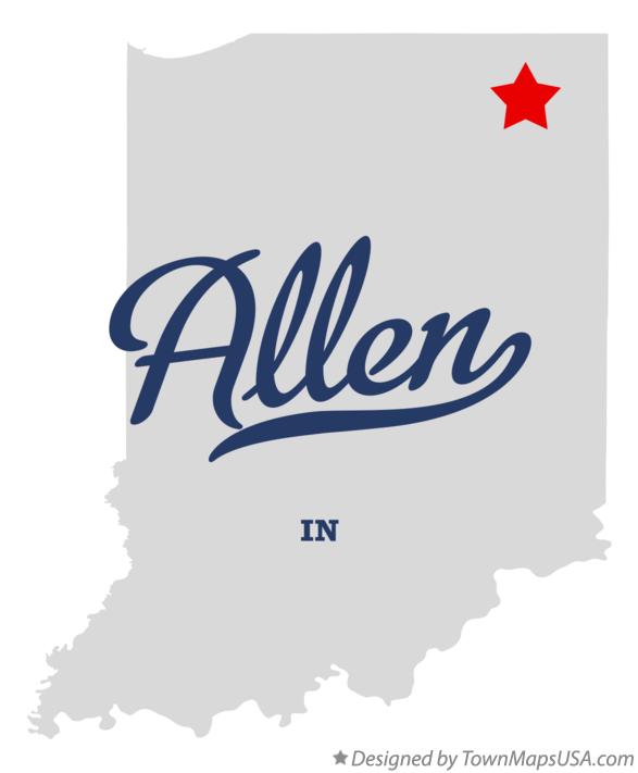 Map of Allen Indiana IN