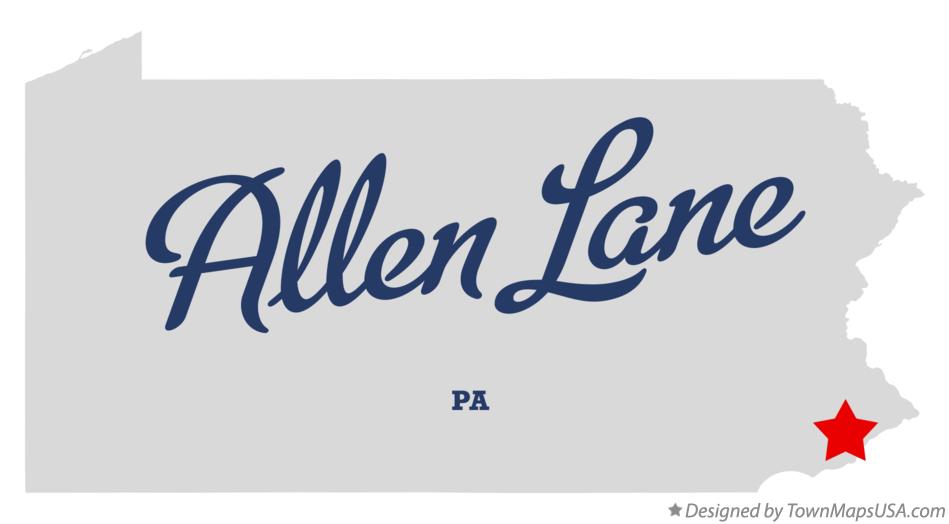 Map of Allen Lane Pennsylvania PA