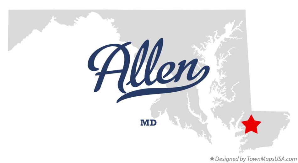 Map of Allen Maryland MD