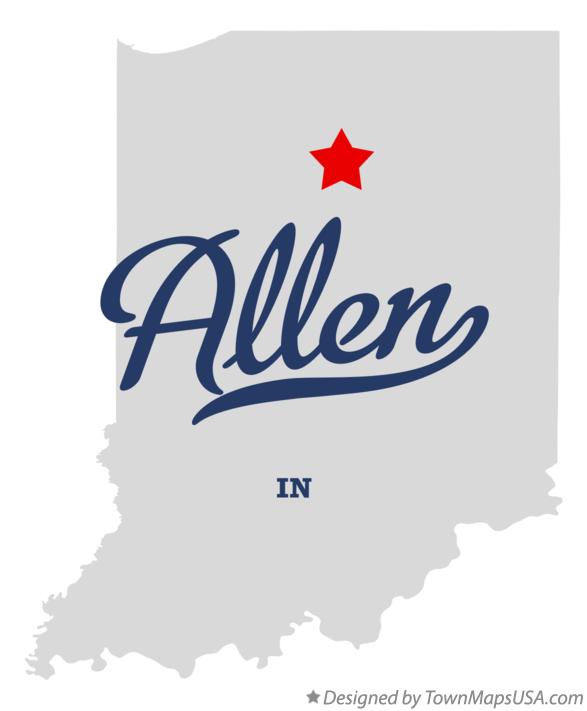 Map of Allen Indiana IN