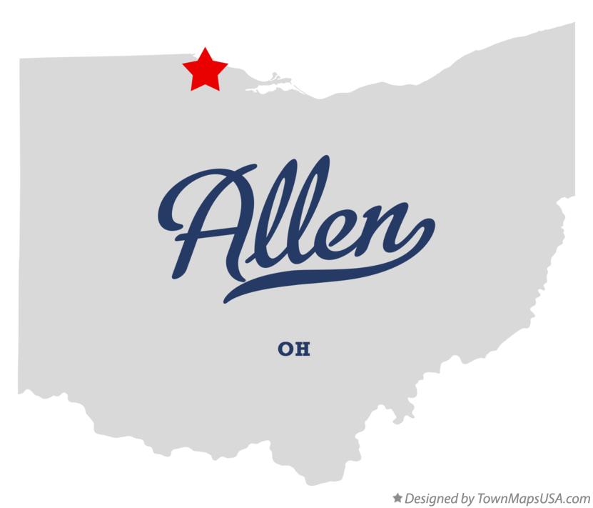 Map of Allen Ohio OH
