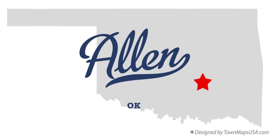 Map of Allen Oklahoma OK