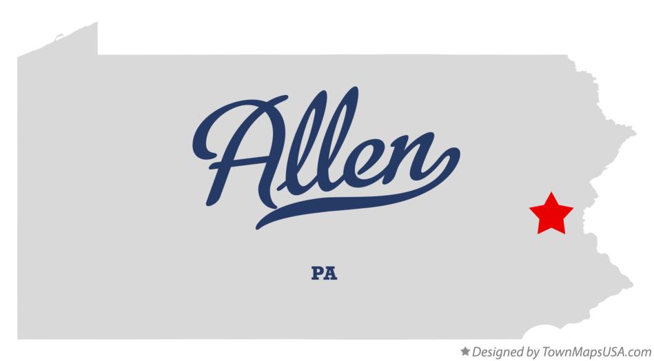 Map of Allen Pennsylvania PA