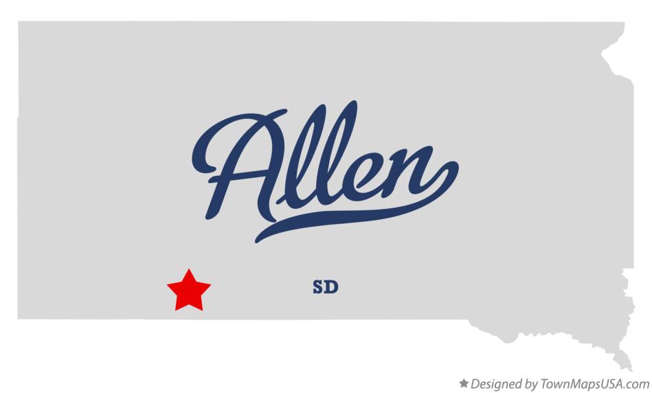 Map of Allen South Dakota SD
