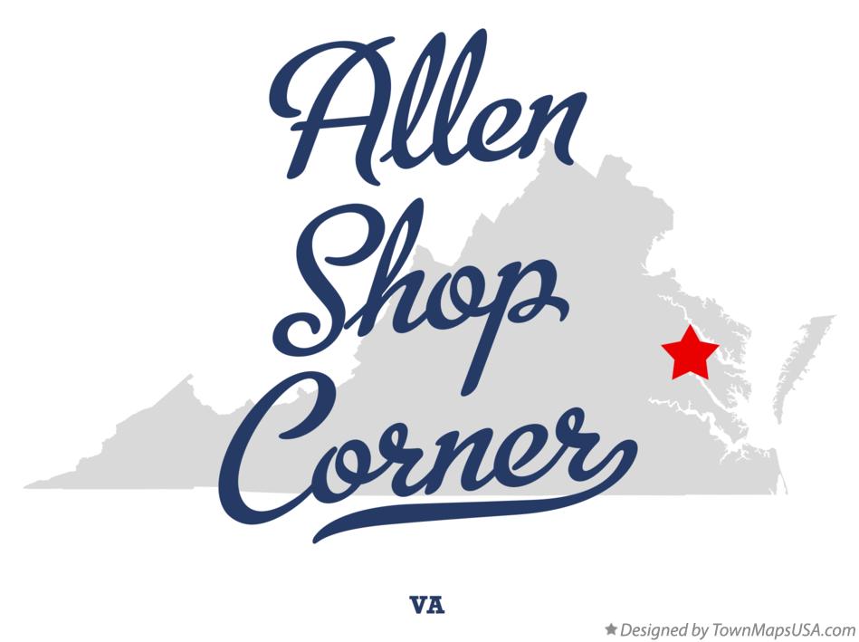 Map of Allen Shop Corner Virginia VA