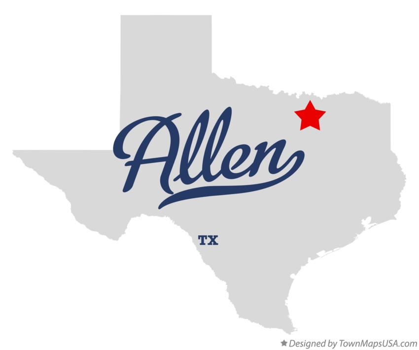 Map of Allen Texas TX