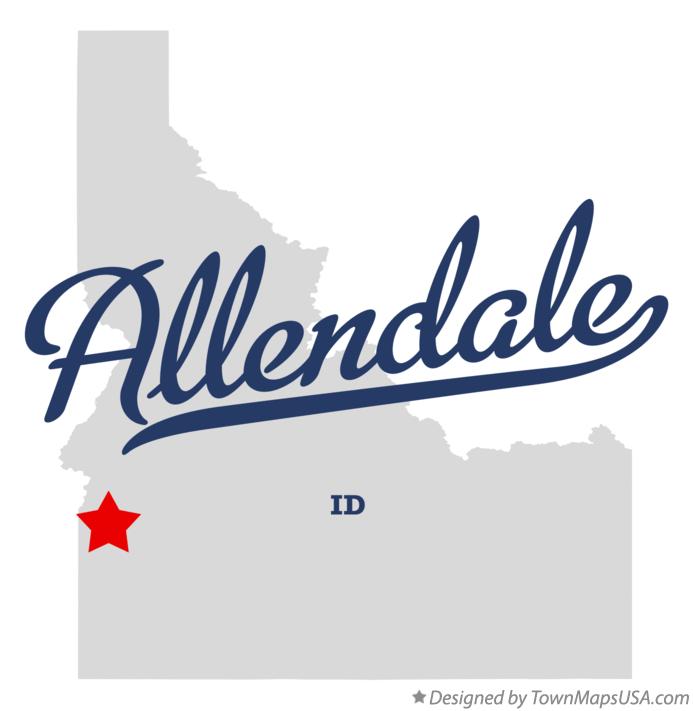 Map of Allendale Idaho ID
