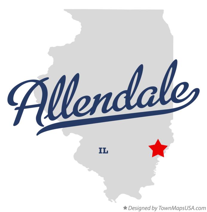 Map of Allendale Illinois IL