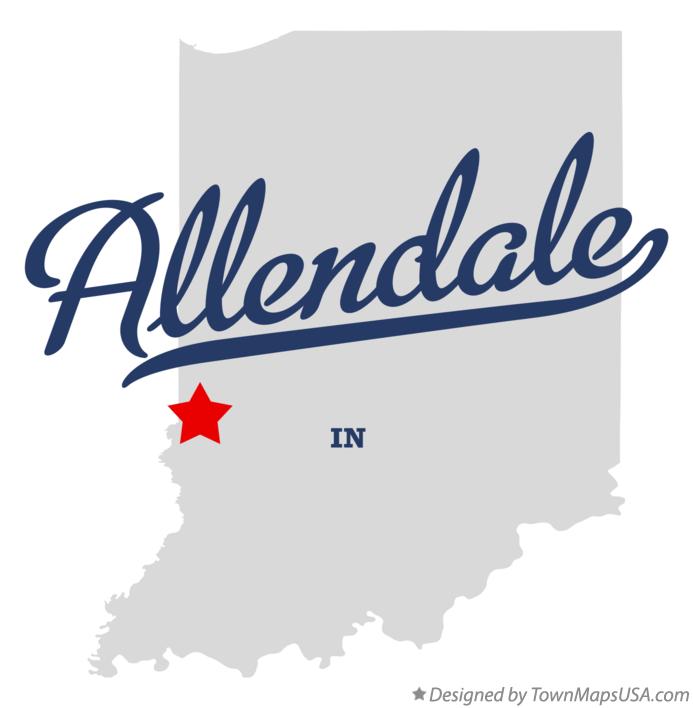 Map of Allendale Indiana IN
