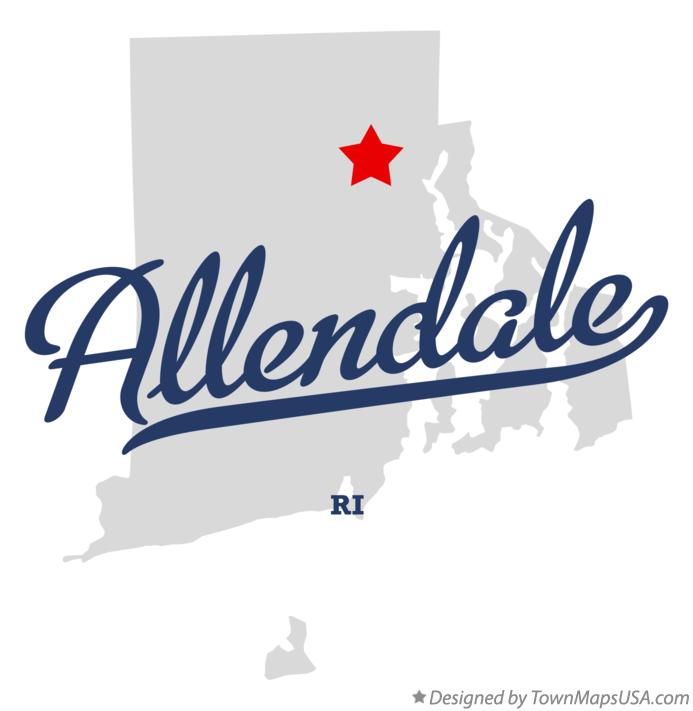 Map of Allendale Rhode Island RI