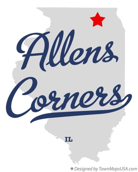 Map of Allens Corners Illinois IL