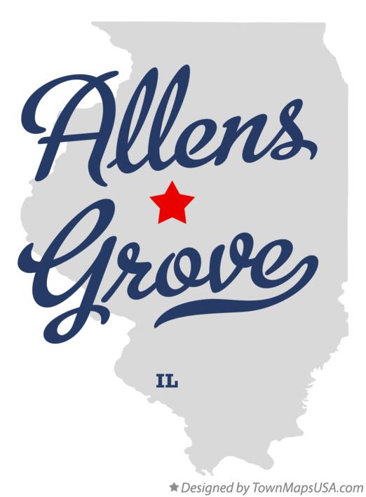 Map of Allens Grove Illinois IL