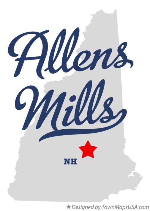 Map of Allens Mills New Hampshire NH