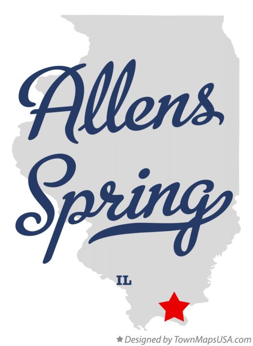 Map of Allens Spring Illinois IL