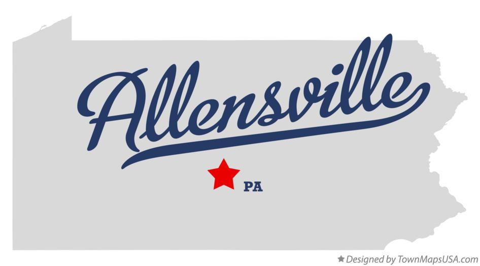 Map of Allensville Pennsylvania PA
