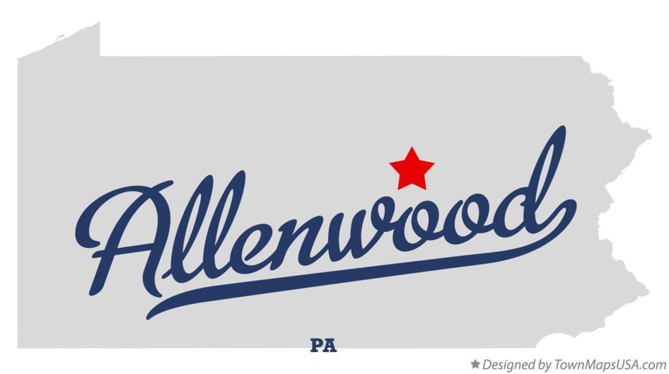 Map of Allenwood Pennsylvania PA