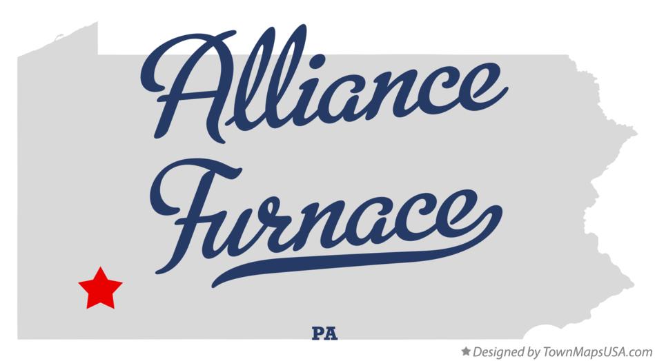 Map of Alliance Furnace Pennsylvania PA