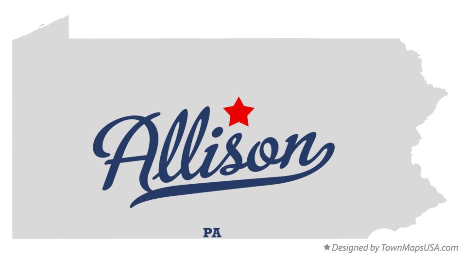 Map of Allison Pennsylvania PA