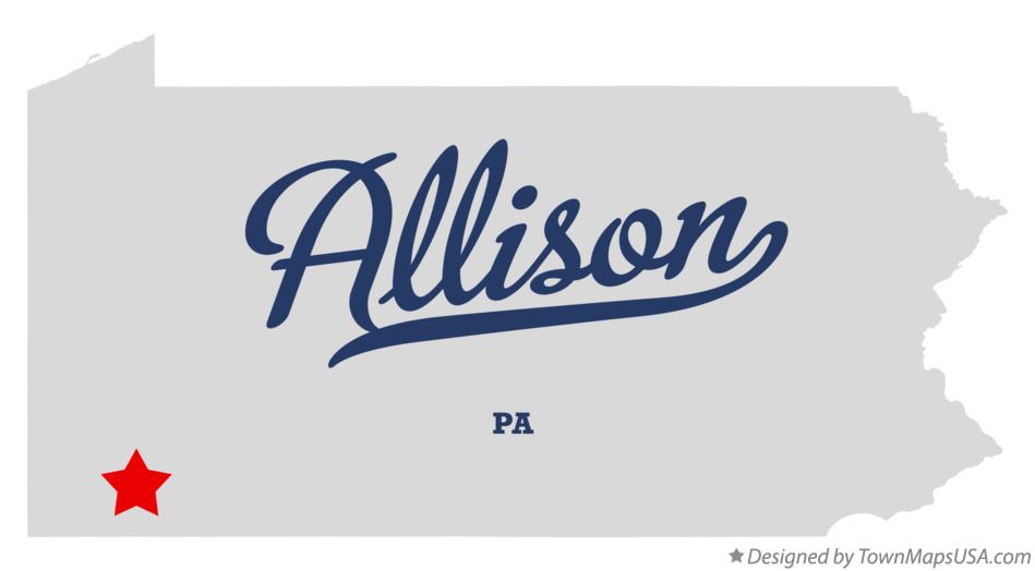 Map of Allison Pennsylvania PA