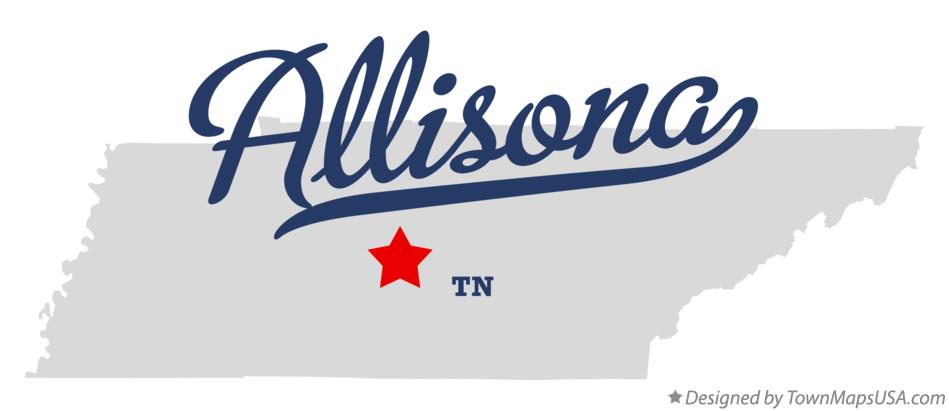 Map of Allisona Tennessee TN