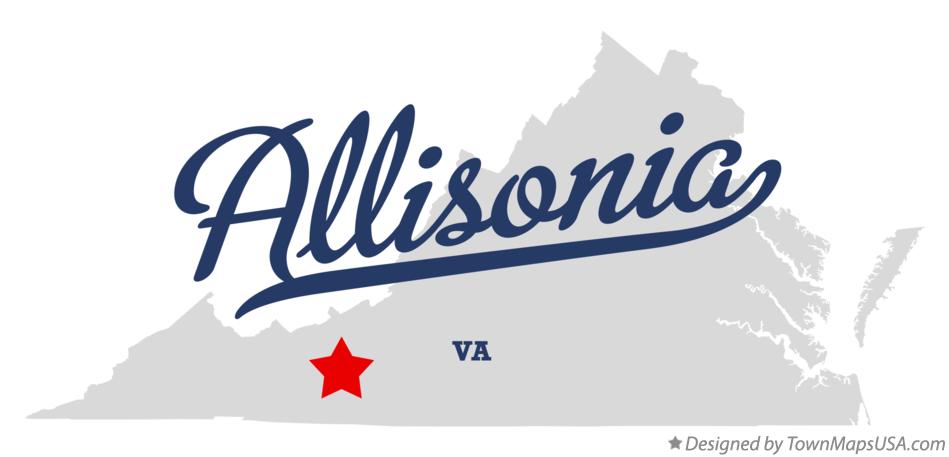 Map of Allisonia Virginia VA