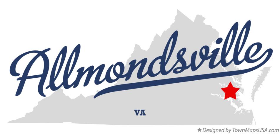 Map of Allmondsville Virginia VA