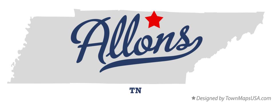 Map of Allons Tennessee TN